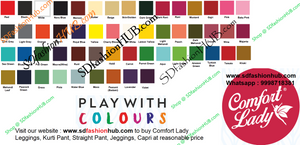 Comfort Lady Leggings (Churidar length) (Pack of 2) -> 100+ colors