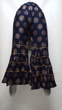 Load image into Gallery viewer, PL119 - Gharara Plazzo Navy Blue color with foil printing
