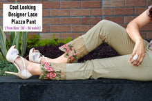 Load image into Gallery viewer, PL114 - Heavy Lace Embroidery Plazzo Pant