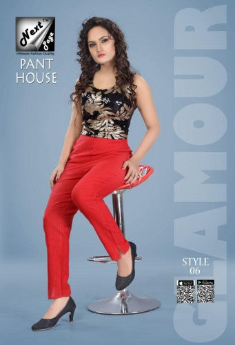 PP123 - Plazzo Pant Heavy Cotton Red color (Non-stretchable)