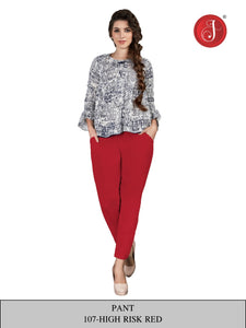 PP145 - Cotton Stretchable Pant Red color