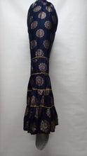 Load image into Gallery viewer, PL119 - Gharara Plazzo Navy Blue color with foil printing