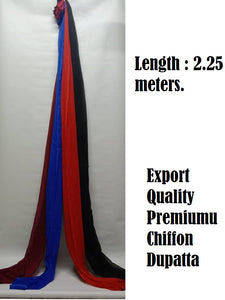 Solid Plain Chiffon Dupatta(shawl) - Premium Export Quality