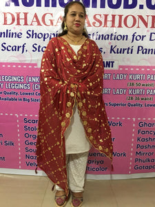 Chinnon Fabric Gotapati Work With Border Dupatta