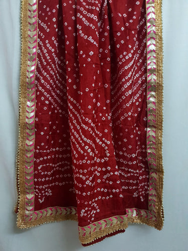 Silk Bandni with Full Gota-Pati border