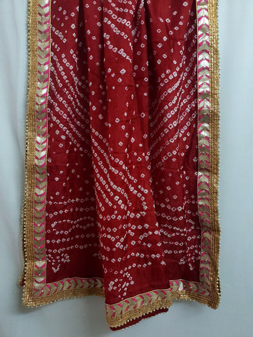 Silk Bandni with Full Gota-Pati border